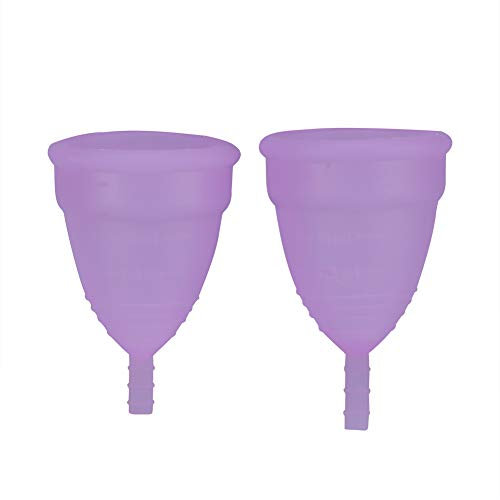 Menstrual Cup, 2PCS/Set Reusable Anti-Leakage Lady Women Menstrual Cup Feminine Hygiene Care Product, Women's Menstrual Cup Silicone Cup (Purple)
