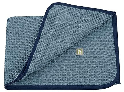 Odenwälder BabyNest Baumwolle Babydecke 70x100 cm aus Waffelpique (Blue Pearl)