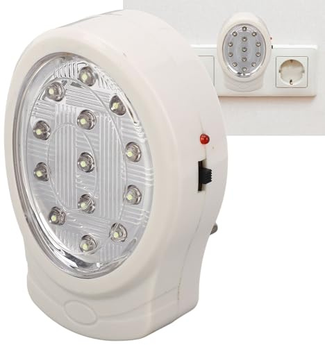 Led Luce di Emergenza, 13 Led Bianco Freddo Presa A Muro Luce di Emergenza 2 Marce Ricaricabile A Risparmio Energetico Lampada di Interruzione di Corrente Ac 110-240V, per Corridoi (Spina Ue)