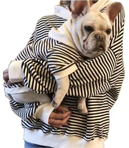 Wiz BBQT Passende Hunde- und Besitzer-Kleidung – Sweatshirt mit Kapuze, gestreift, für kleine Hunde, Katzen, Katzen, Geburtstag, Weihnachten, Outfits (Größe M, Haustier-Schwarz)