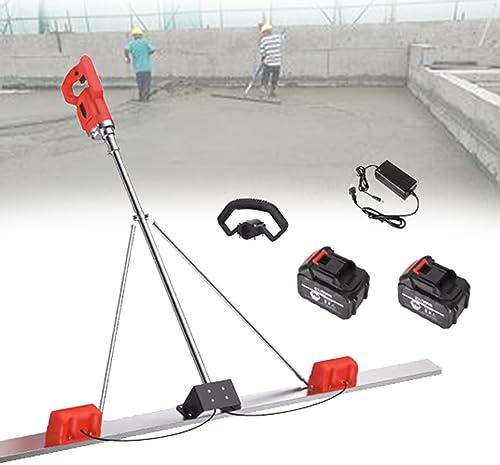 Kit vibrante per massetto in calcestruzzo, vibratore per finitura in calcestruzzo, con tavola in acciaio inox da 1,8 m e batteria, senza fili ed elettrico