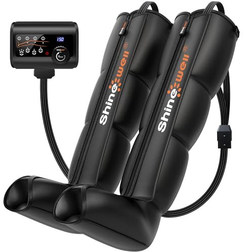 SHINE WELL Leg Recovery Compression System, Professional Foot and Leg Air Compression Boots, Sequential Device for Massage Therapy, Fast Recovery & Improved Circulation for Athletes & Gym (Small)