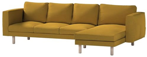 dekoria Ersatz für Bezug für Norsborg 4-Sitzer Sofa mit Recamiere Sofahusse passend für Modell Nikkala gelb