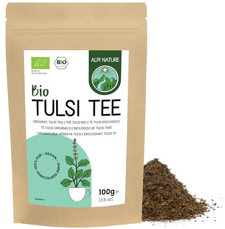 Alpi Nature Tulsi Tee BIO 100g, heiliges Basilikum, Holy Basil Tea, indisches Basilikum, loser Tee Tulsi bio