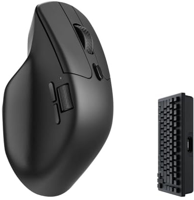 Keychron M6 4000 Hz Mouse ottico senza fili Bluetooth 5.1/2.4 GHz/USB, leggero 78g, programmabile, sensore PixArt 3395 con fino a 26K DPI/ 650 IPS per Windows Mac Linux - Nero