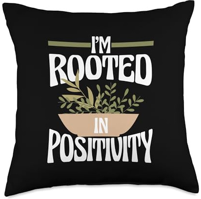 I'm Rooted In Positivity Botanical Healing Herbal Herb Throw Pillow