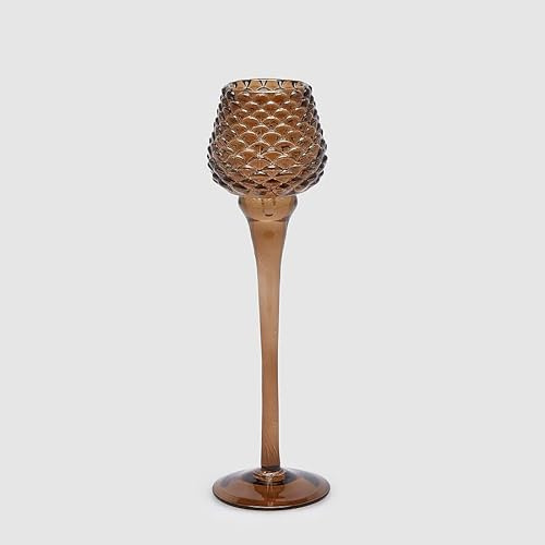 EDG Enzo De Gasperi Kerzenhalter Pigna Kelch H 26 cm D 7,5 cm Braun