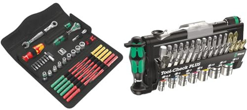 Wera 05135871001 Kraftform Kompakt W Imperial 1 Wartung Screwdriver Set, Black, Chrome, Green & Bit-assortiment, Tool-Check Plus, 05056490001, 39-delig (1-Pack)