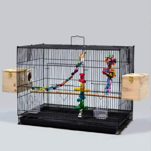 OHMG Vogelkäfig, für den Innenbereich, mit öffnendem Dach, 75,5 x 45 x 45 cm, Vogelkäfig, Voliere, Vögel, für den Innenbereich, tragbar, Dach zum Öffnen für Wellensittiche, Kanarienvögel,