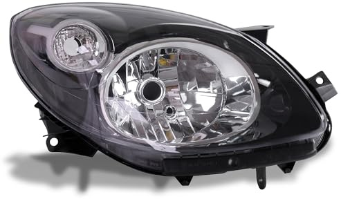 BESTPRICE 1x phare avant phare principal noir droit H4 Compatible avec RENAULT TWINGO 2 (CN0_)