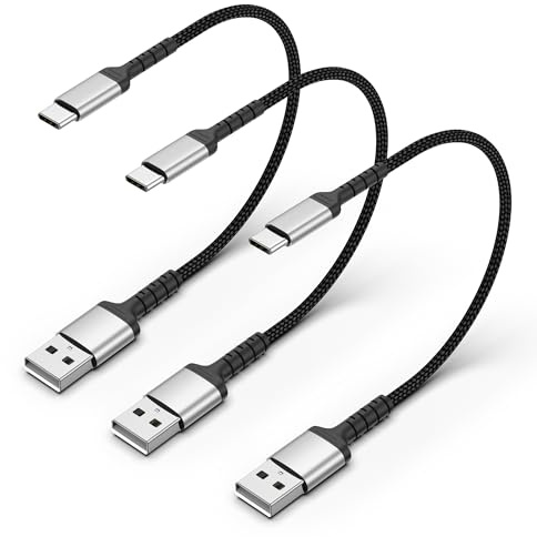 ADILIFT USB A auf USB C Kabel Kurz, 3Stück 30cm Geflochten USB-C Ladekabel | USB Kabel Kurz 3A Schnellladekabel für iPhone 17/16 Pro Max, Samsung S25/S24, MacBook Pro/Air, Huawei P80, Pixel