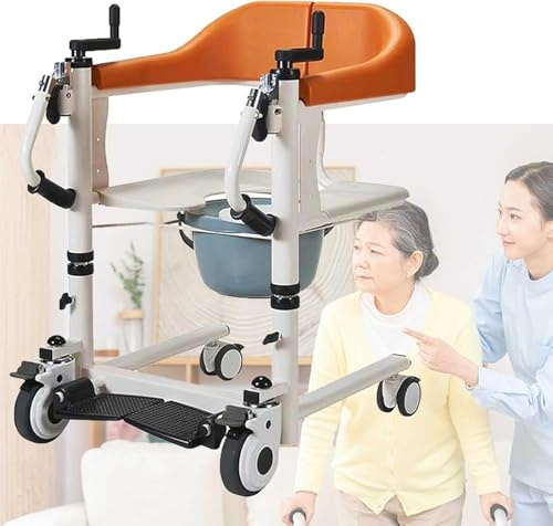 Silla de transferencia eléctrica para pacientes con asiento dividido de 180°, silla de ruedas portátil para movilidad, rueda universal silenciosa de 360°, uso doméstico y médico