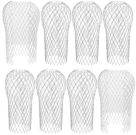 Mesee 8 Packs Gutter Downspout Guards 3.5 Inch Aluminum Filter Strainer Down Pipe Filter Mesh Expandable Leaf Strainers Gutter Screen Covers Drain Pipes Protector for Preventing Leaves Moss Blockage