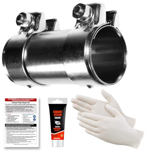 E-TECH Exhaust Repair Kit - Fits Exhaust Straight Pipe Diameters 53mm-57mm