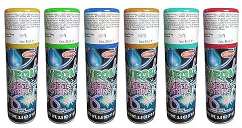 I COUNT CALCOLATRICI Stelle filanti Spray, Confezione da 6 bombolette, Colori Assortiti, per Carnevale, Eventi, Feste, Decorazioni