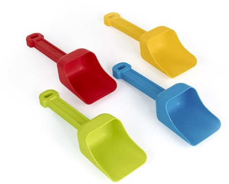 Miniland - Set de 4 Pelles Jouet pour Enfants | Pelles Résistantes pour Sable et Neige | Jouets de Plage et d'Extérieur, Amusement en Plein Air