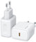 Jsdoin Lot de 2 adaptateurs USB C, 25 W, chargeur USB C, adaptateur secteur PD 3.0, chargeur rapide, compatible avec iPhone 16/15/14/13/12/11 Pro Max/SE, iPad, AirPods, Samsung