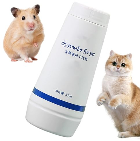 Trockenshampoo für Hunde, Hundeshampoo, 350 g – Badeshampoo für Haustiere für Hamster, Katzen, Kaninchen für langes Haar