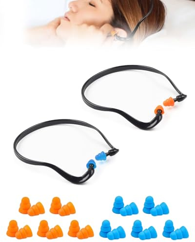 HUVZOR 2PCS Archetti+10 Paia Tappi per Le Orecchie,con Tappi in Schiuma,Protezione Udito per Dormire,Sparare e Cantiere