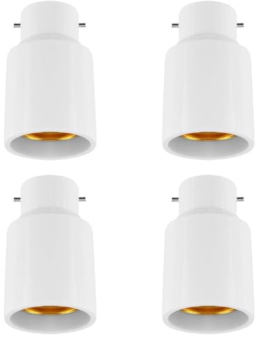 4PCS B22 to E27 Socket Adapter, Bayonet To Screw Bulb Converter Lightbulb Socket Adaptor Fixture Replacement for LED Bulbs,CFL Bulbs,Incandescent Bulbs