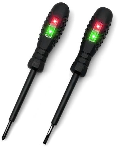 2 Stück 2-in-1-Schraubendreher mit Starkem Drehmoment und Magnet, Spannungsprüfer Schraubendreher,stromprüfer stift, Elektriker Schraubendreher, Stromprüfer Prüfschraubendreher