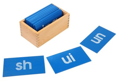 LLTCMYGS Montessori Double-Letter Sandpaper Tracing Boards, Chinese Character Pinyin Recognition Card
