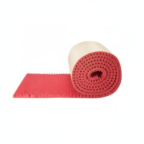 FewNvWa Panneau de Mousse Acoustique Panneau Insonorisant Revêtement Phonique Plaque Antibruit Polyuréthane Écologique à Surface Ondulée pour Absorption et , Rouge , 70mm