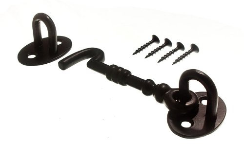 3 x Türhaken und Ösen, Antik-Stil, strapazierfähig, 100 mm, Schwarz