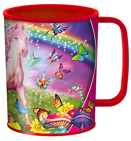 3D LiveLife Trinkbecher - Rosa Pony Blenden von DeluxeBase. 3D Linsenförmige Pferd Plastikbecher. 300ml Becher für Kinder mit Original Kunstwerk, lizenziert von bekannt Künstler, Michael Searle