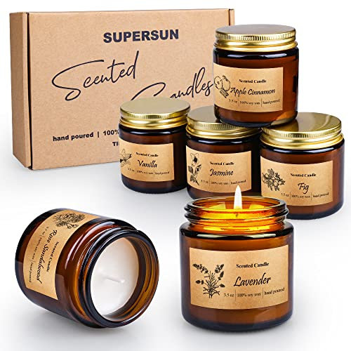 Kerzen Geschenkset für Frauen 6 Pack 3,5 Unzen Sojawachskerzen für den Heimduft, Bio Aromatherapie Kerzen im Glas Großpackung Weihnachten Geburtstag Valentinstag Geschenke für Frau