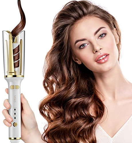 VISKS Professional Anti-Tangle Rotating Curling Iron, 1 Barrel with Large Slot & 3 Temperature Settings, Dual Voltage with Auto Shut-Off
