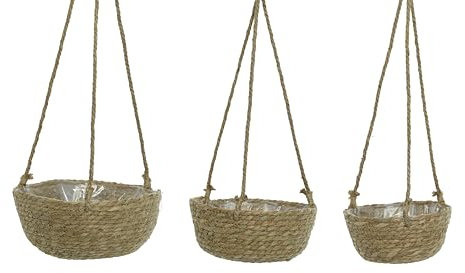 Decoris hanging flower pot D. 20-30cm set of 3 seagrass basket