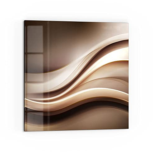 DEQORI Küchenrückwand Glas | Motiv Edelmetallschwingung | 60x60 cm | Bad- oder Herd-Rückwand | Herdblende Spritzschutz für Küche & Badezimmer | moderne Deko für Fliesenspiegel