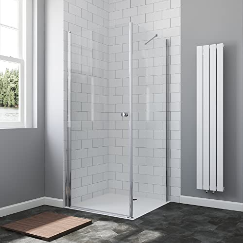 AQUABATOS® 75x70 cm Duschkabine Eckeinstieg Duschwand Glas Duschabtrennung Eckdusche Drehtür Pendeltür 75cm | Seitenwand 70cm, Höhe 195cm, 6mm Sicherheitsglas ESG mit Nano Beschichtung