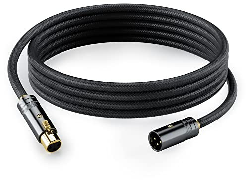 HiFind XLR Cable Microphone Cable 4 Ft (Real Hi-Fi Sound-Silver Plated Copper-Spring SR) Balanced XLR Speaker Cable,3-Pin Shielded Male to Female Mic Cord,DMX Stage Lighting Cable for Speaker Systems