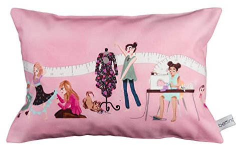 bettina bruder - Kleines Kuschelkissen Nähen Schneiderei rosa bunt - 30 cm x 20 cm