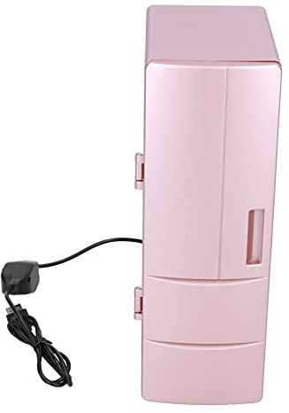 TOPINCN Mini Réfrigérateur Portable Or Rose Réfrigéré Mini Réfrigérateur Refroidisseur Réfrigérateur Miniature Maison 600 Millilitres