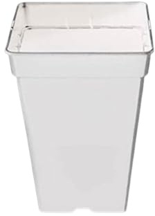 GROWMANIA Pack 5 Macetas Blancas Cuadradas para Plantas 11L - Cinco Maceteros de Plástico para Flores 15x15x20 cm