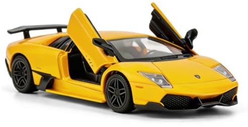 Imtfzct 1/36 Lamborghini Fledermäuse LP670-4 Modell aus Zinklegierung, Auto-Spielzeug für Kinder, Geschenk für Jungen und Mädchen (Gelb)