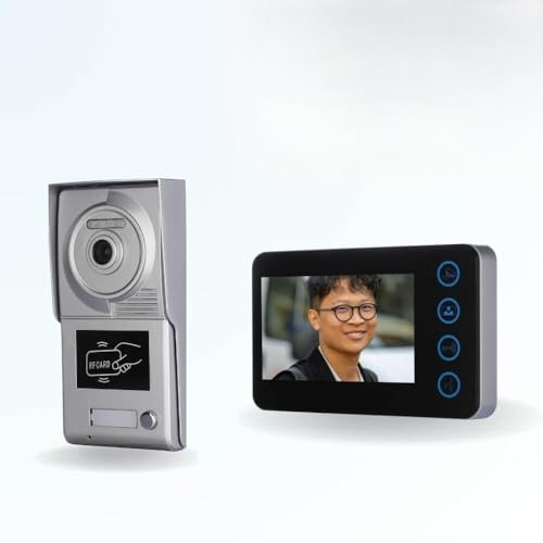BT Security Portier interphone vidéo Neo 2 Fils - 1 Appartement - 1 écran Noir - avec Lecteur de Badge