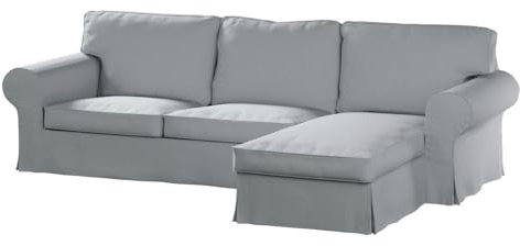 Dekoria Ersättning för överdrag för Ektorp, 2-sitsig soffa med Recamiere-soffa, lämplig för modell Ektorpgrå