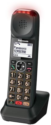 Panasonic KX-TGMA45 Zusätzliches Schnurlos-Mobilteil mit Tonverstärkung (50 dB mehr), Hörer & Ladestation (Nicht eigenständig), LCD, hohe Lautstärke, Slow-Talk-Modus, Klangregelung, Metallic-Schwarz