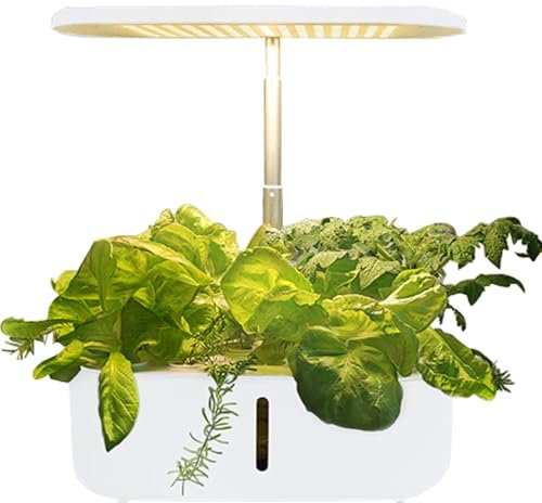 RoseFlower 10 Pods Smart Hydroponics Growing System Indoor Garden Planter, 14.2'' Height Adjustable Herb Garden with LED Grow Lights, Countertop Hydroponic Plant Growing System with 3.6L water tank