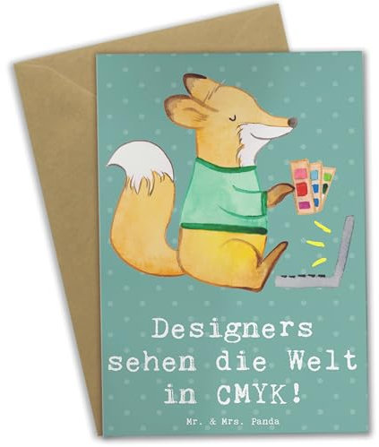 Mr. & Mrs. Panda Beileidskarte CMYK Designer - Geschenk, vatertagskarte, Berufsdesigner, Farbpsychologie, osterkarte, Berufsprodukte, Geschenke für Berufstätige, hochzeitskarten, Grußkarte, Spruch