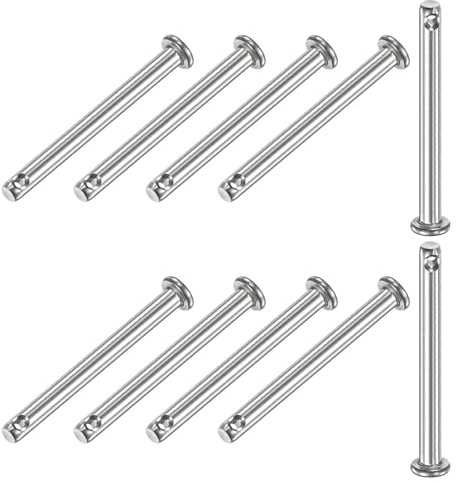 M METERXITY 10 Stück Einloch Klauenstifte, M4 x 40mm 304 Edelstahl Flachkopf Klauenstifte für mechanische Verbindungen/Fixteile/Schiffsausrüstung, Verbindungsscharnierstift Wiederverwendbar