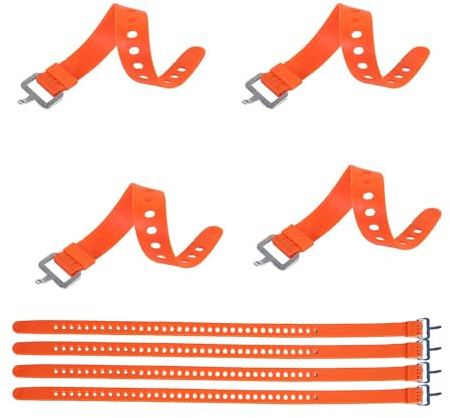4x Heavy Duty Rubber Straps 50cm with Buckle - Quick Release Velcro Strap Alternative for Bikes, Ski, Cargo & UK Outdoor Gear