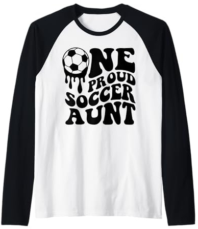Pallone da Calcio Proud Soccer Aunt Grip On Back Auntie Support Maglia con Maniche Raglan