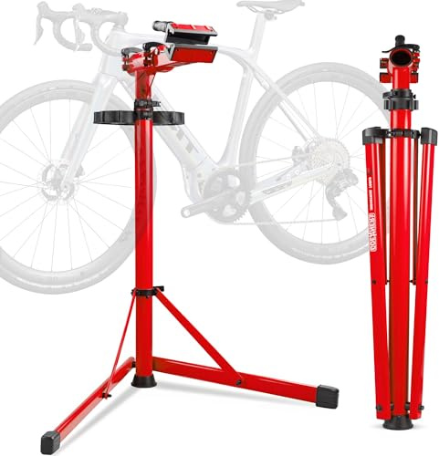Osluken Professional Bike Repair Stand 176 LBS 2.0, Heavy Duty Portable E Bike Stand Bicycle Maintenance Workstand, Steel & Aluminum Bike Stand Repair Adjustable Height Foldable Bike Work Stand for E Bike, MTB, RB