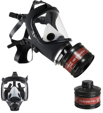 Melivarone Gasmaske mit Filter Set - Vollmaske für Lackieren & Staub Schutz
