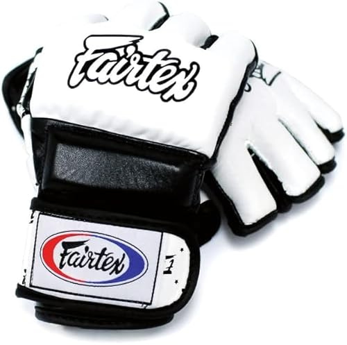 Fairtex FGV17 Super Sparring Grappling MMA Gloves (White/Black, XLarge)